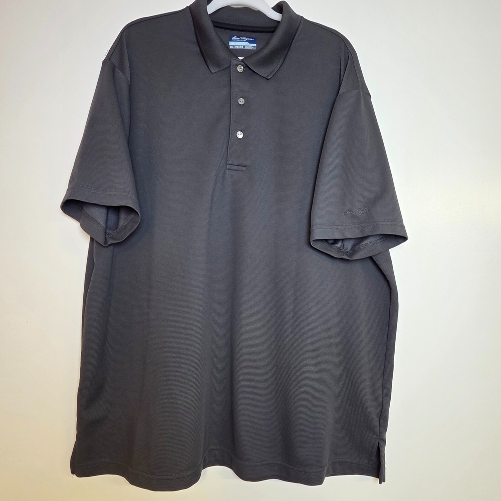 Ben Hogan Performance Polo Men's 2XL Gray Ribbed Stripe Golf Casual Business